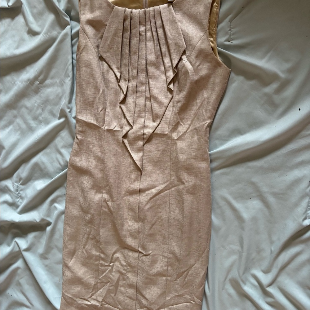 Classiques Entier Tan Sheath Midi Dress for Cocktail